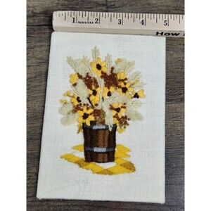 Vtg Jiffy Stitchery Crewel Wheat 5x7 Complete Country